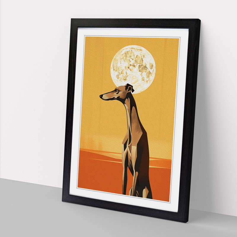 XYZ-FRM-V1223-3537 Greyhound Minimalism - Single Picture Frame Print on Wood