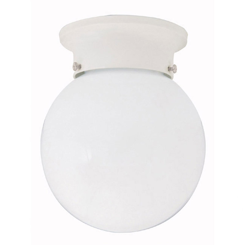 Lykes Glass Flush Mount, Wht