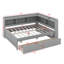 Full Size L-Shaped Bookcases Bed With Power Outlets, USB Charging Ports,Two Drawers-908890153