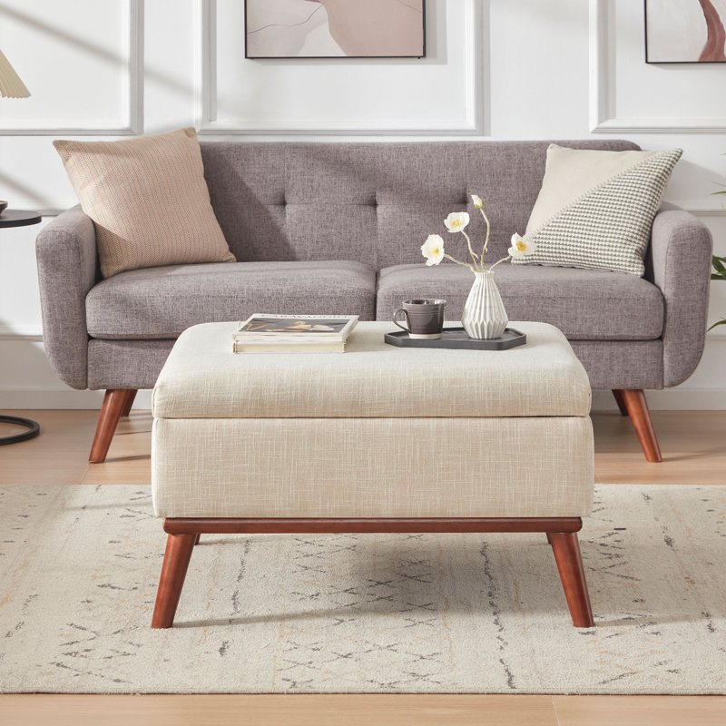 Repose-pieds avec rangement Jadier, Beige