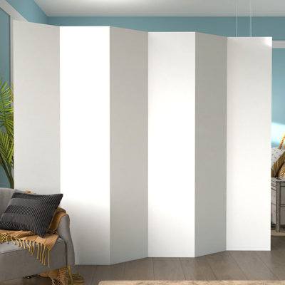 Red Lantern 7 ft. Tall White Temporary Cardboard Folding Screen - 6 Panel