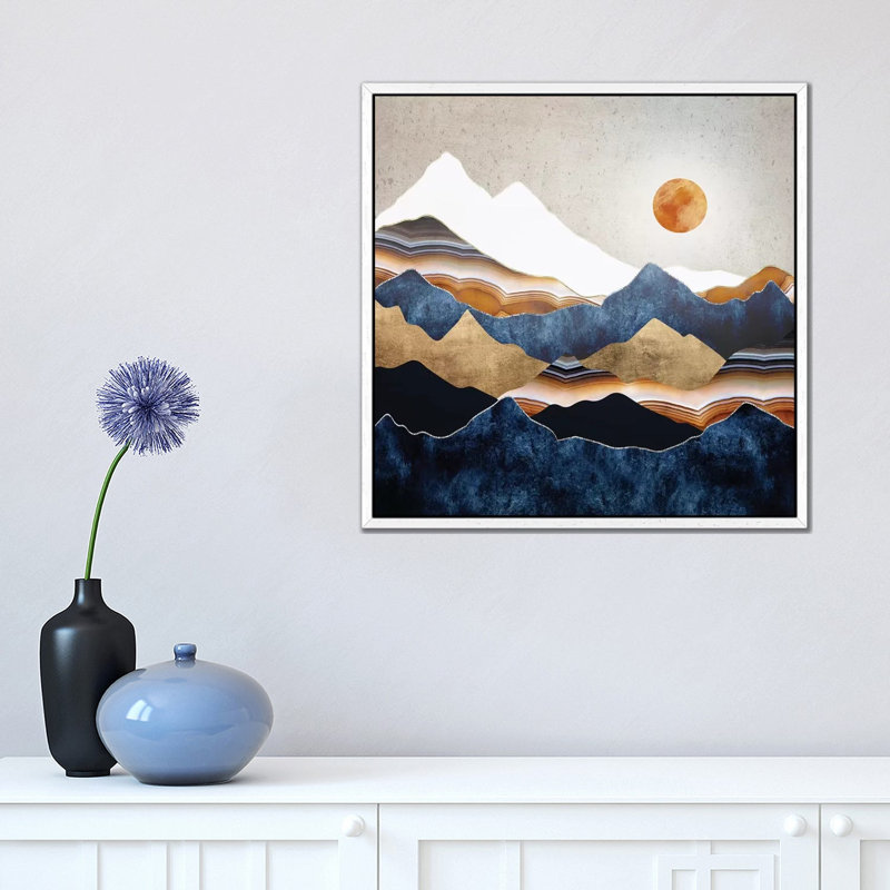 Amber Sun - Print on Canvas, 45.72 cm H x 45.72 cm W, White Framed