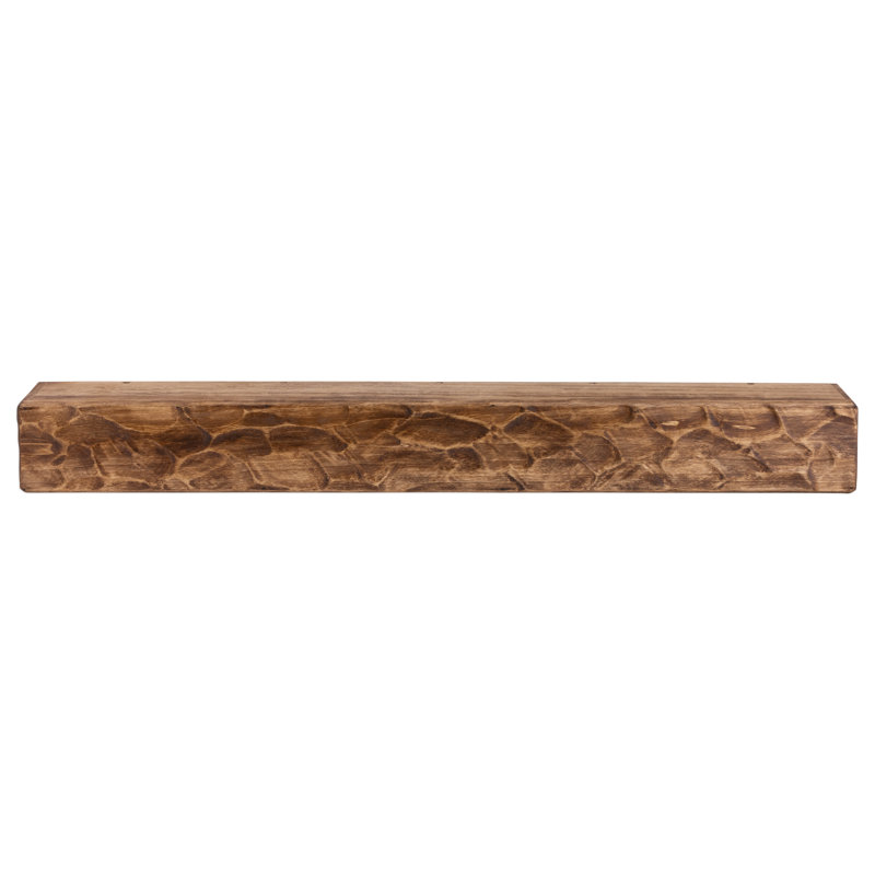 Rough Hewn Fireplace Shelf Mantel, Aged Oak, 60", 9"