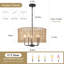 Luminaire suspendu bohème en rotin naturel à 5 lumières Ekkehard-554040564