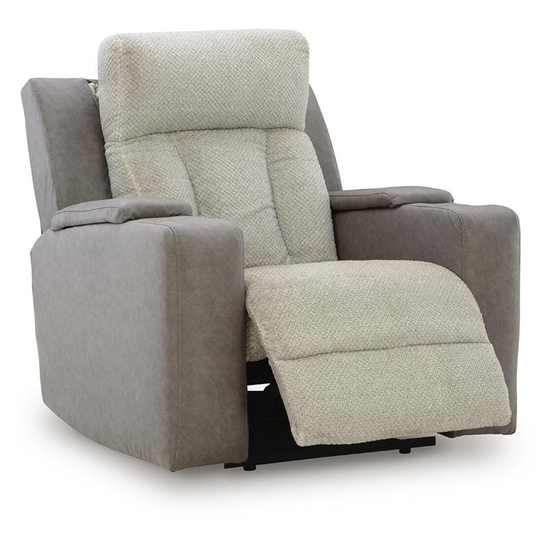 Fauteuil inclinable électrique Lesly avec 3 modes de massage thermique, polyester deux tons