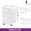 40cm Wide 3-Drawer Office storage unit，Lockable Mobile Filing Cabinet-1166954087