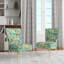 Autumn Is Coming Retro Leaves In Blue And Red - Upholstered Contemporary Side Chair, Yellow Accent Chair