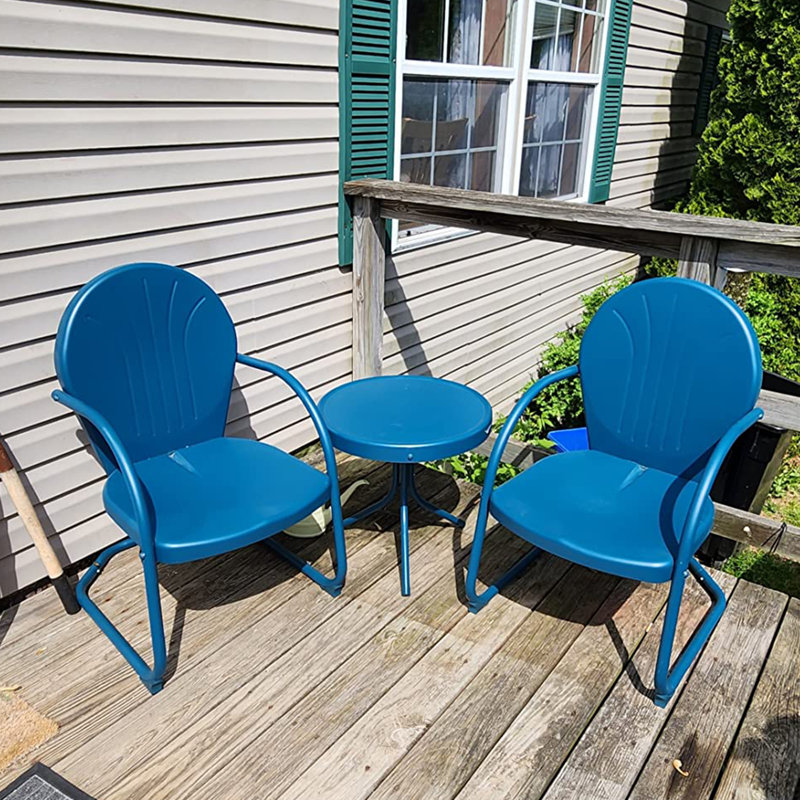 Culpeper 2 - Person Patio Dining Set with Round Table, Blue
