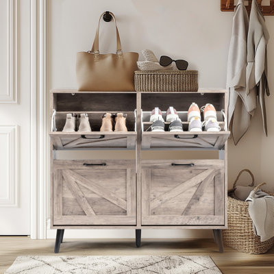Armoire à chaussures moderne - Facile à nettoyer et peu encombrante pour le rangement dans l'entrée / appartement / maison