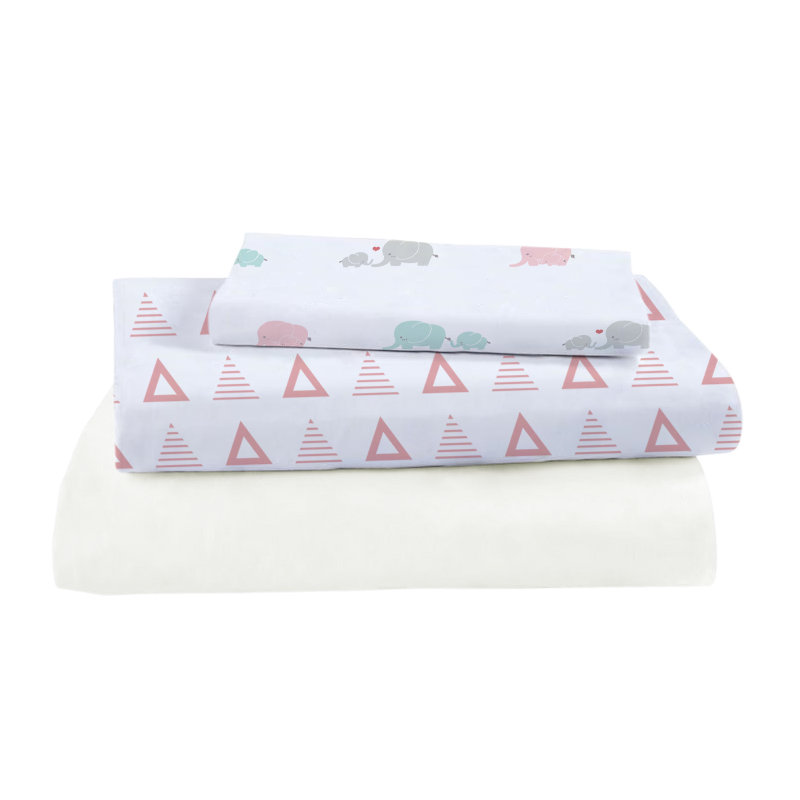 Ensemble de draps et de couvertures pour lit de bébé en rayonne de bambou 3 pièces - Comprend drap-housse, couverture pour bébé et couverture de sécurité