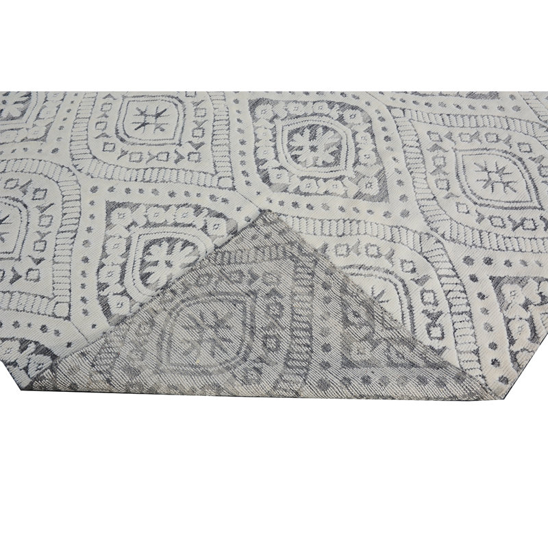 Wool Moroccan Area Rug in White, Rectangle 8' x 10'