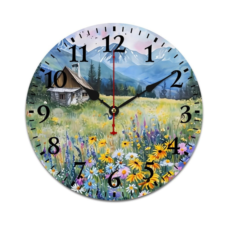 Horloge murale 12 po x 12 po Mountain Meadow