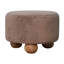 Repose-pieds rond en fausse fourrure Mocha