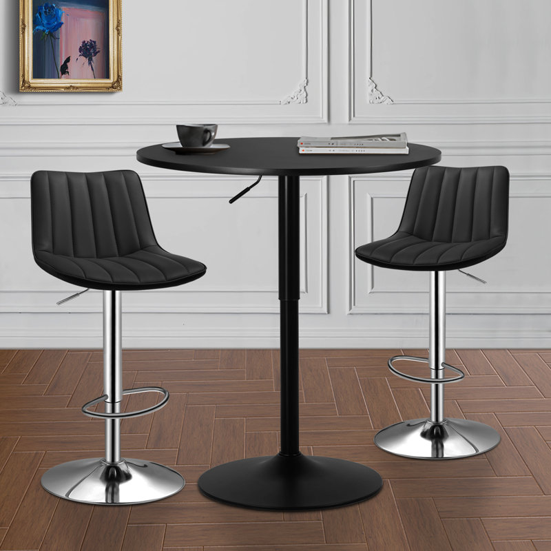 Ensemble de salle à manger 31,5 po x 31,5 po Laylan, Noir, Noir