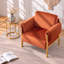 Fauteuil d'appoint Sistrunk moderne et glamour en velours orange avec accoudoirs rembourrés et structure en métal doré-1824161107