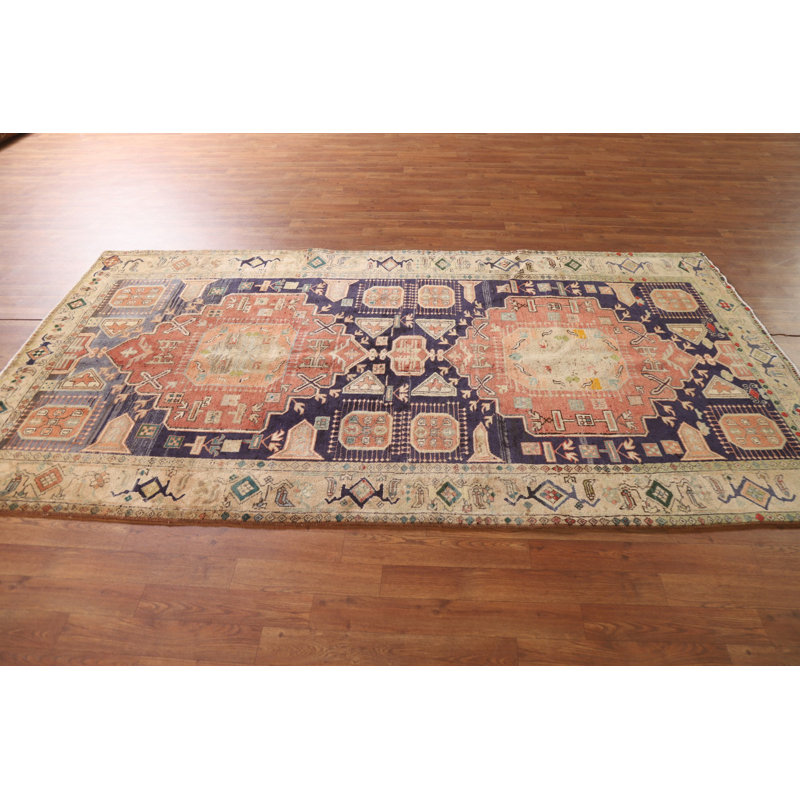 Tapis bleu marine traditionnel 5 x 9