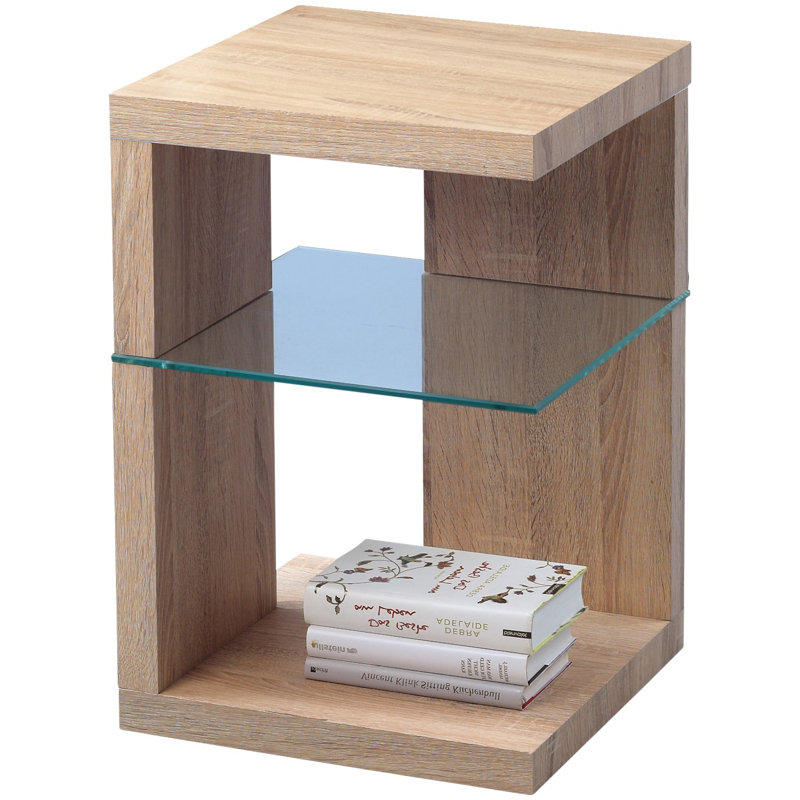 Alleman Side Table with Storage, Sonoma oak