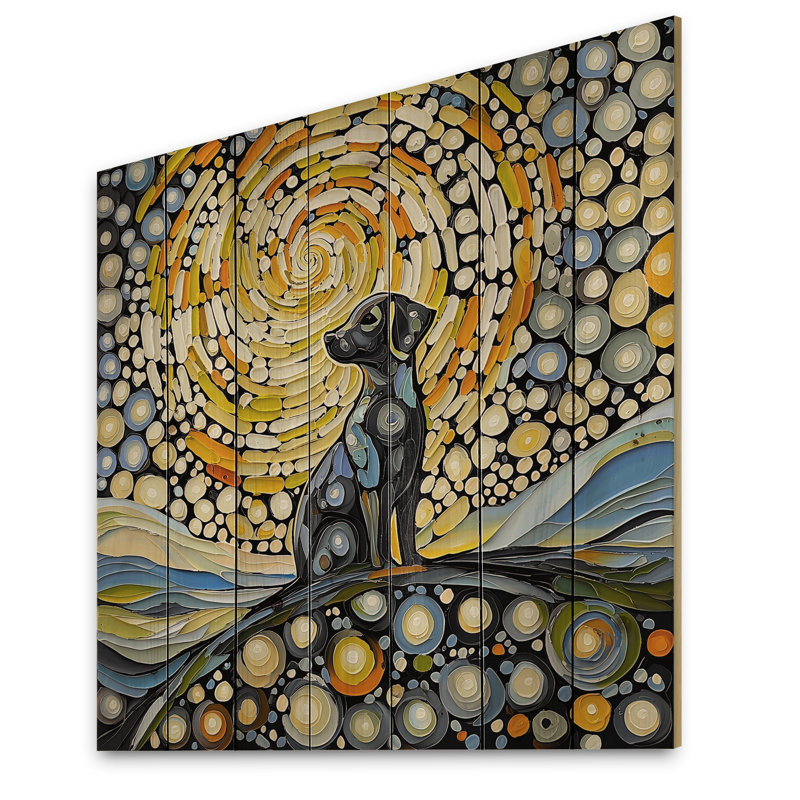 Tourbillon tourbillonnant de Labrador - art mural moderne en bois sur bois de pin naturel, H 25 po x l 25 po x P 0,78 po