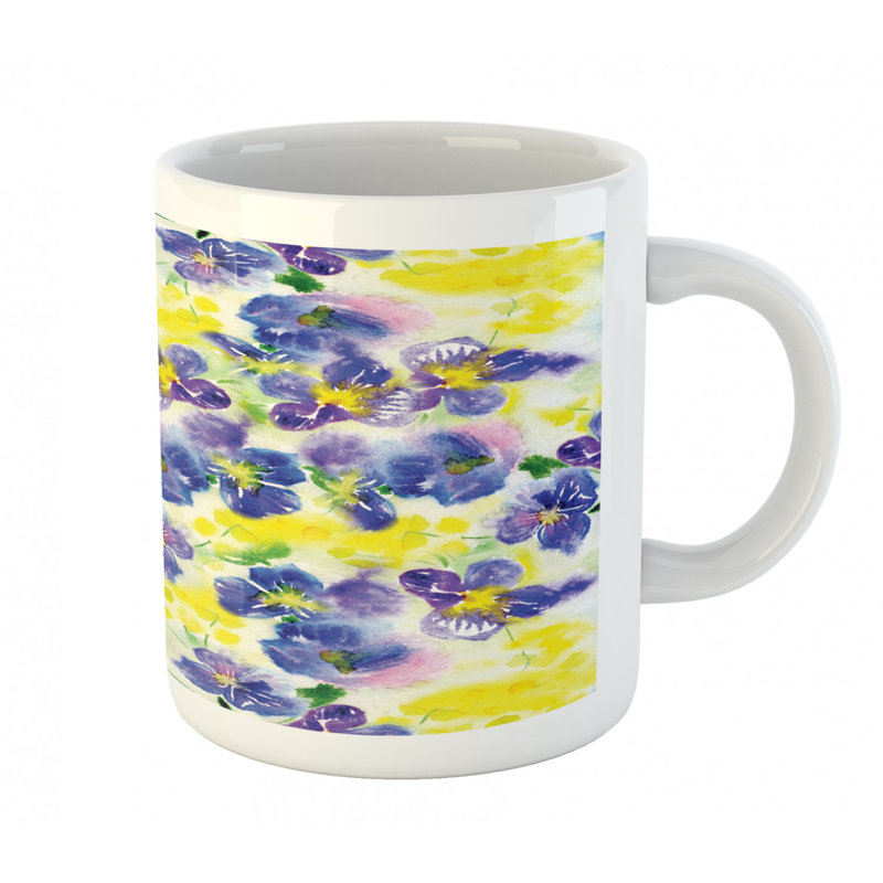 Grande tasse à café fleur aquarelle