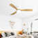 52 Inch Decorative Ceiling Fan With 6 Speed Remote White 3 Solid Wood Blades Reversible DC Motor For Living Room