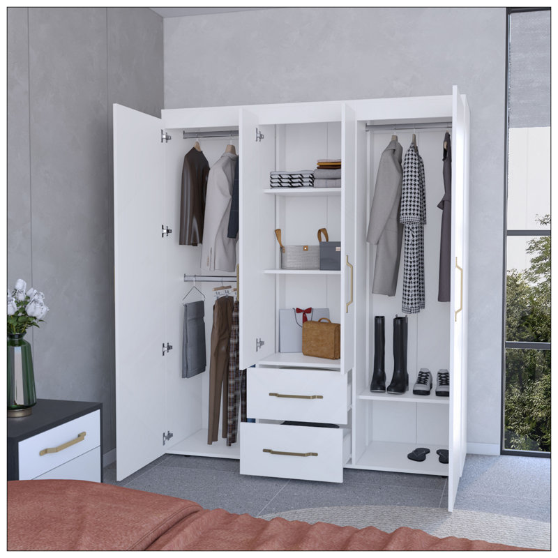 Armoire tout-en-un 2 portes Boyden, Blanc