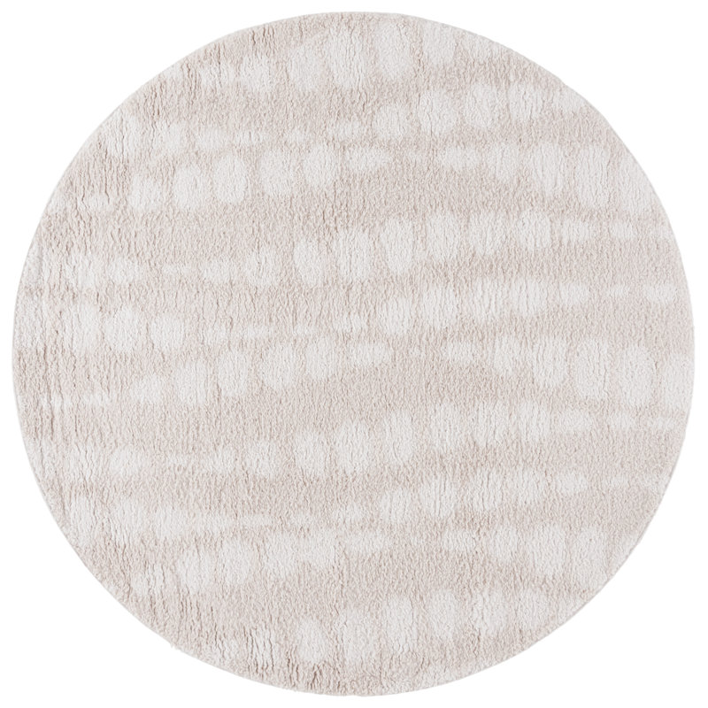 Tapis à poil long en polyester Rumi, Rond 6 pi 7 po