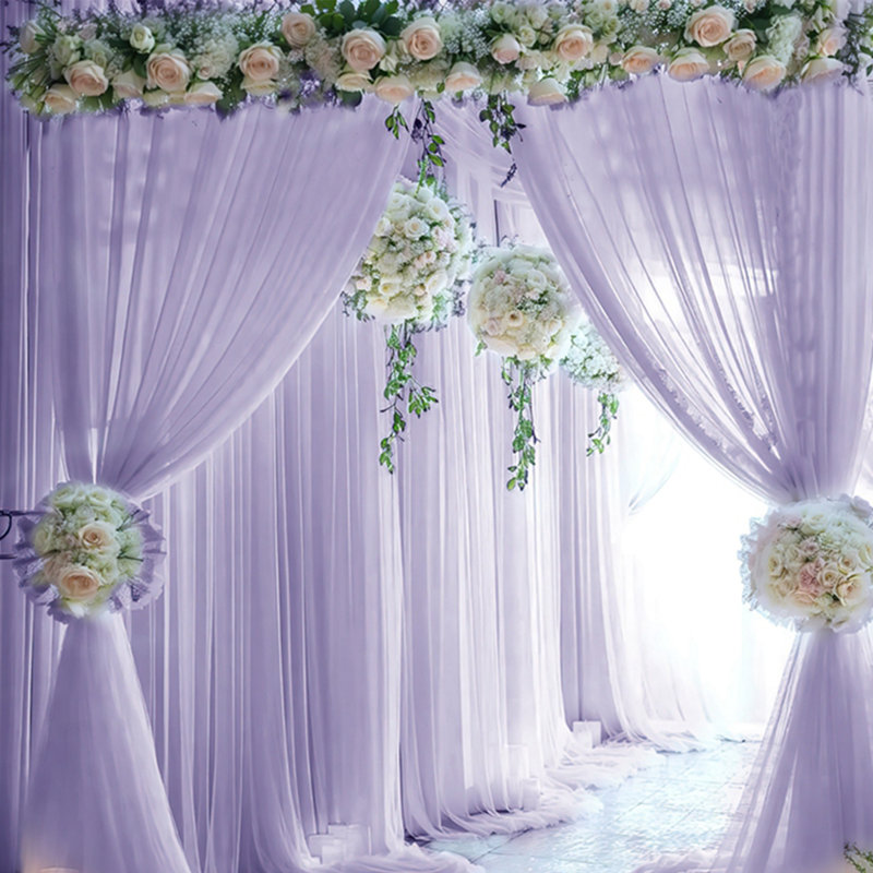 1PC / 2PCS voilage voilage pour décoration murale (59 x 118 po) - toile de fond de mariage, paravent, panneau de fond photo Studio