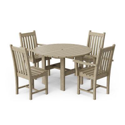 Ensemble de table ronde 46 po avec chaises d'appoint Classic 5 pièces