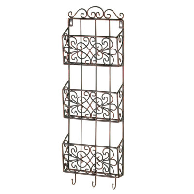 Vintage Charm Triple Wall Rack | 3-Tier Wire Organizer
