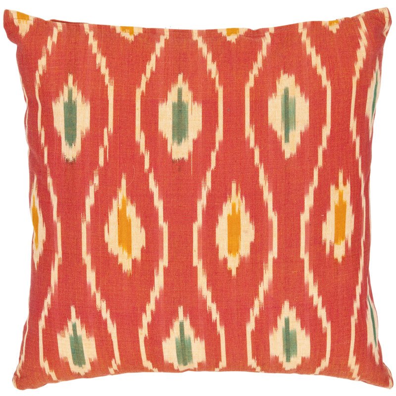Saftler Ikat Cotton Reversible Throw Pillow, 18"