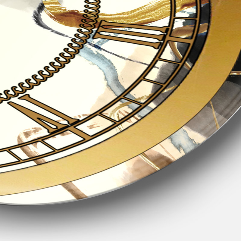 Gold Glam Squares VI - Horloge murale glam, Moyenne