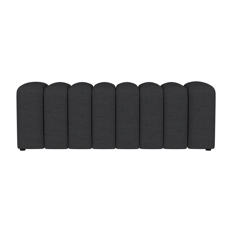 Banc d'appoint rembourré en tissu, Gris anthracite