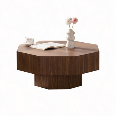 Coffee Table Wooden Octagonal-Shaped For Living Room Suitable For Bedroom, Living Room, Office