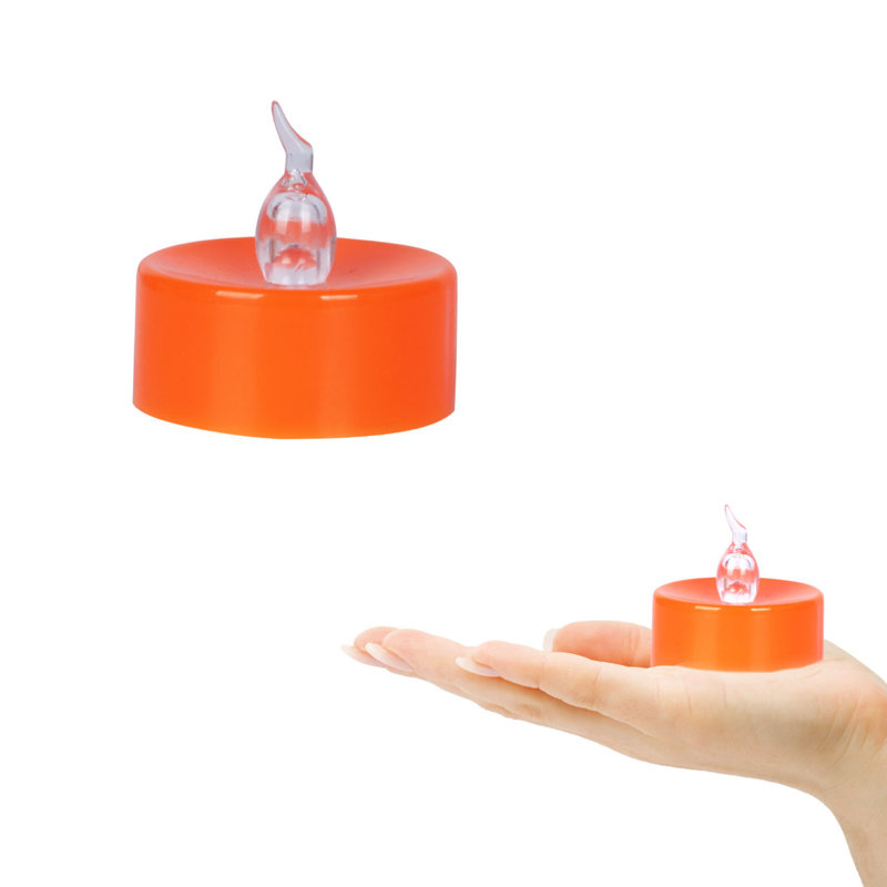 Halloween 24Pack Orange Tea Light Candles Battery Powered LED Tea Lights With Warm White Pumpkins For Halloween