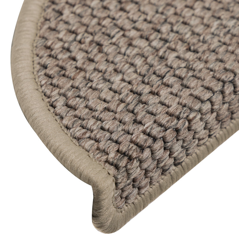 Shellson Non-Slip Stair Tread, Semi-Circle 17cm x 56cm, Dark Beige