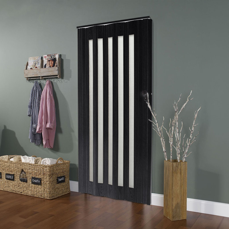 Chamberlan PVC/Vinyl Bi-Fold Doors, Black, 81 cm x 203 cm
