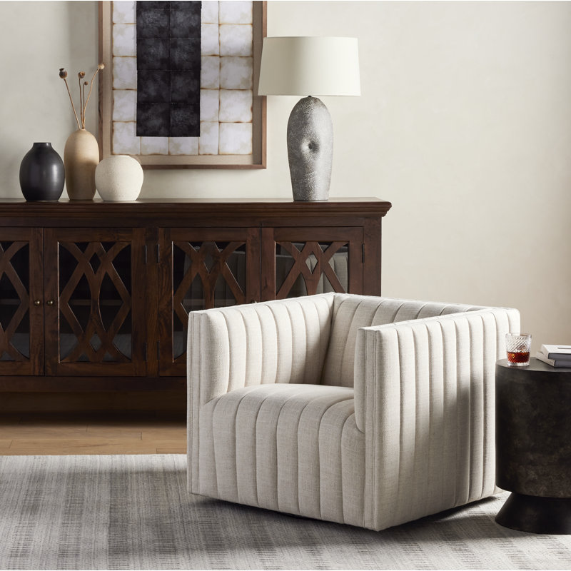Augustine Swivel Armchair, Amici Moss Polyester