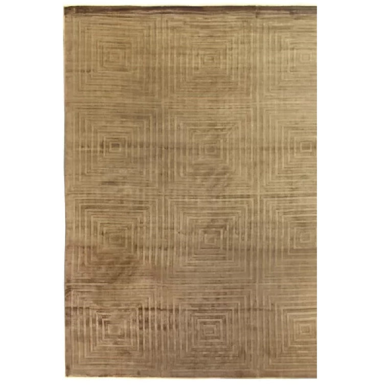 Dove Geometric Area Rug in Beige
