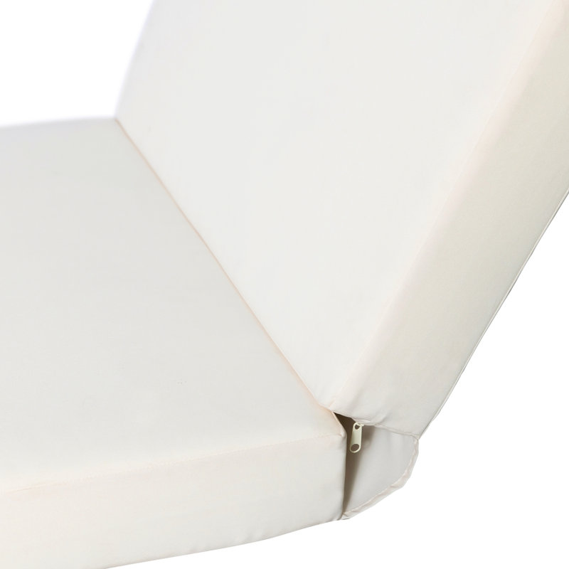 / Chaise Lounge Cushion (Three Folds). Water-, Foam Lined For A Cozy Sit. 27.05"W X 76.78"D 4.01"H, Cream - Three Folds Style. To Elements, Filled Comfort.