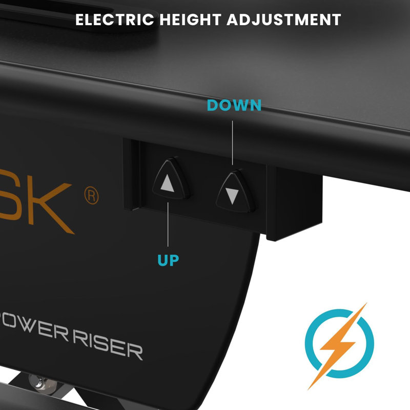 Marecz 40" Standing Desk Converter, Power Riser Electric Height Adjustable Desk Riser, Black