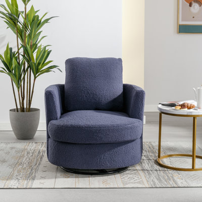 Yelina Polyester Slipcovered Swivel Barrel Chair