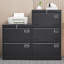 Classeur latéral en métal 2 tiroirs avec serrure, classeur vertical pour bureau personnel / légal / format lettre / A4, classeur en métal verrouillable, assemblage requis (noir, avec 2 tiroirs)
