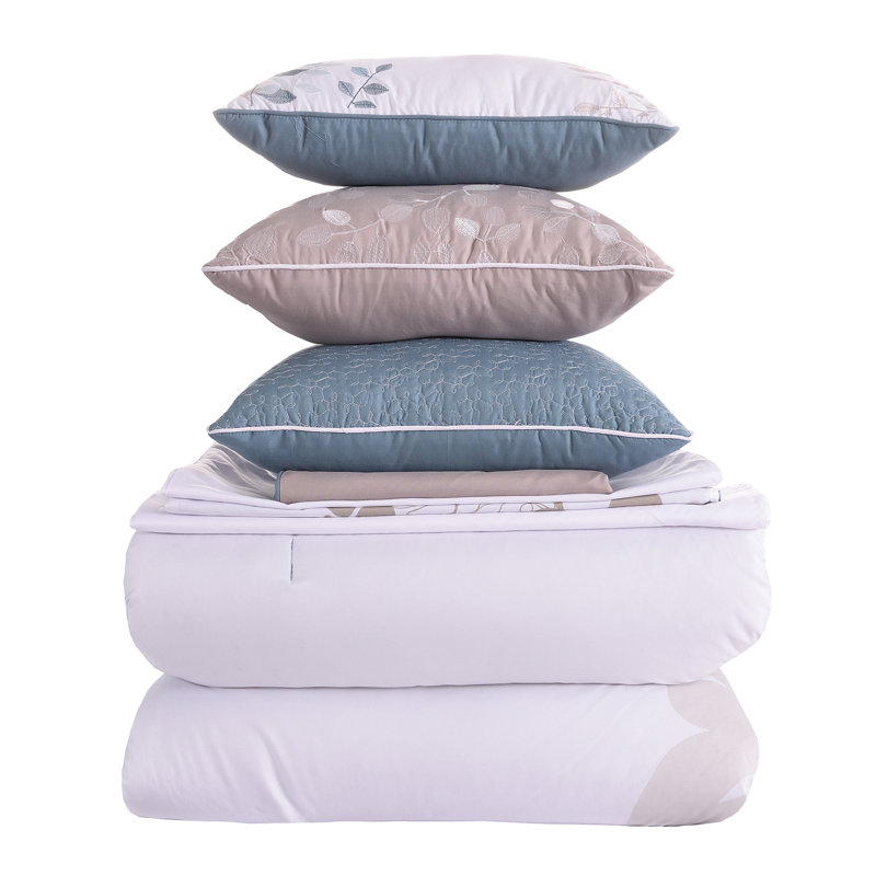  Ensemble d'édredon tendance, Édredon grand + 4 taies décoratives + 3 coussins