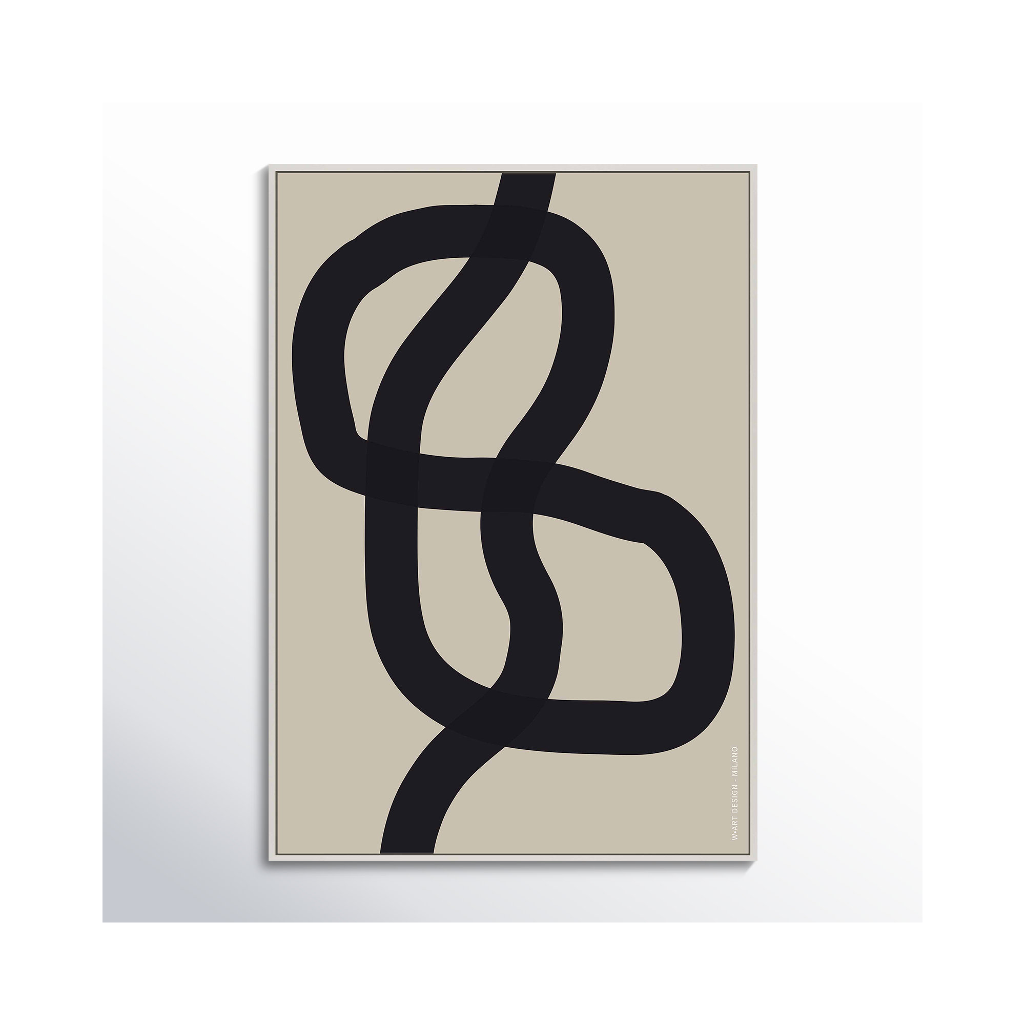 Intertwined 1 by Romina Gadler, White Framed Canvas, 50" H x 35" W x 1.25" D