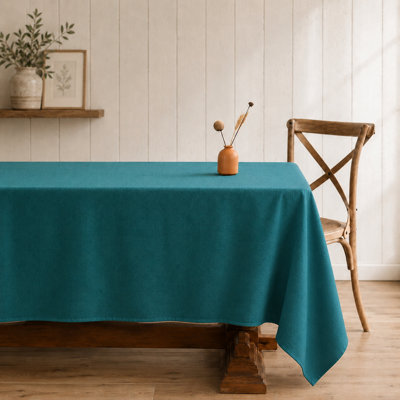 Heavyweight Linen Textured Rectangle Spill Resistant Tablecloth