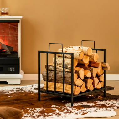 Ebern Designs Curstin 18'' W Metal Log Rack u0026 Reviews | Wayfair