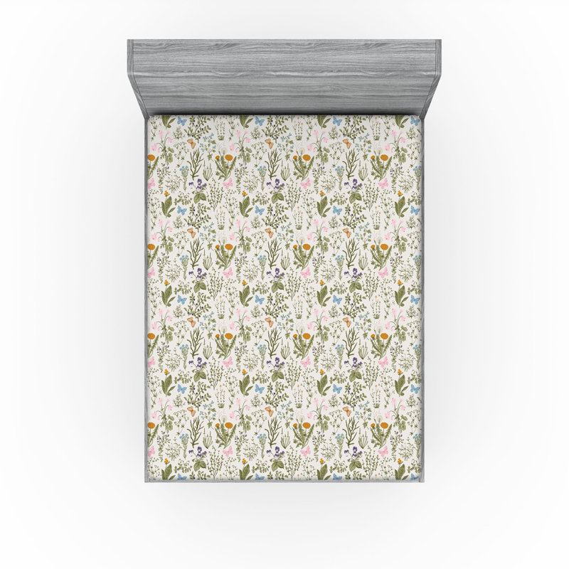 Ensemble de 2 draps-housses Ambesonne, Multicolore / floral 28, Drap-housse très grand californien