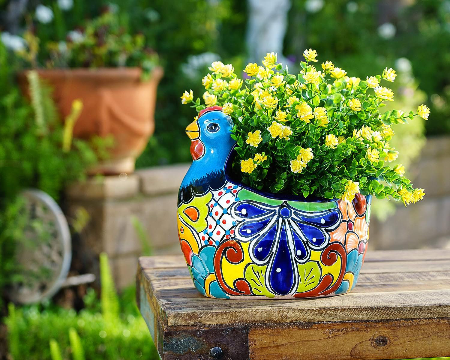 Extra Large Floral Talavera Chata Planter