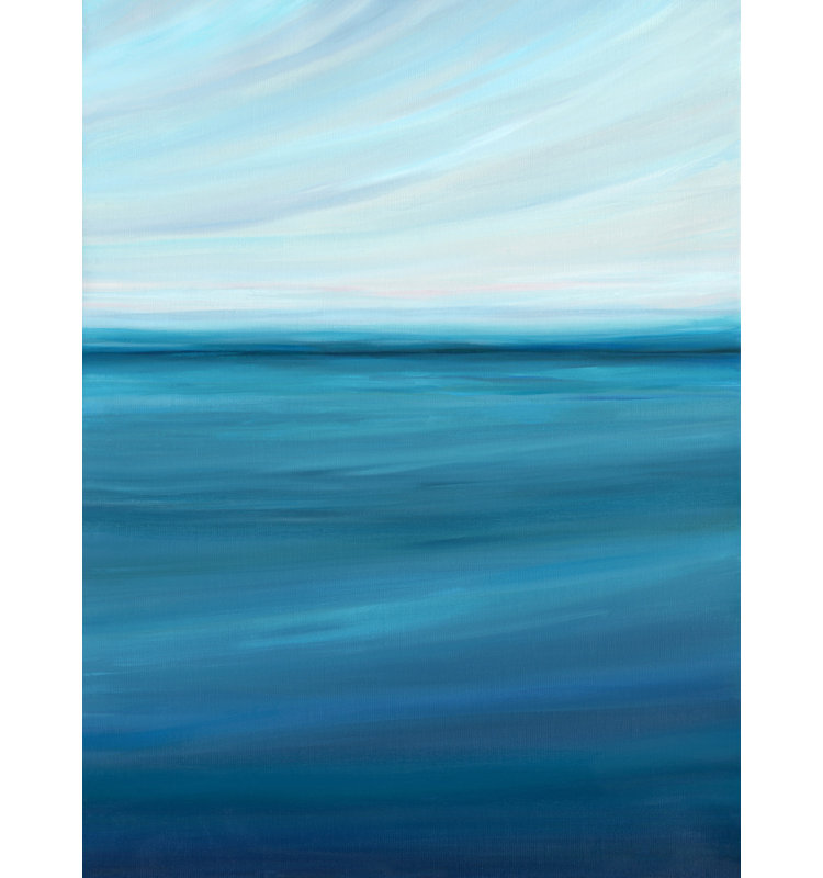 Serene Ocean Sky by Nicole Walsh — Abstract Wall Art, Framed Canvas, 24 × 36, Gold
