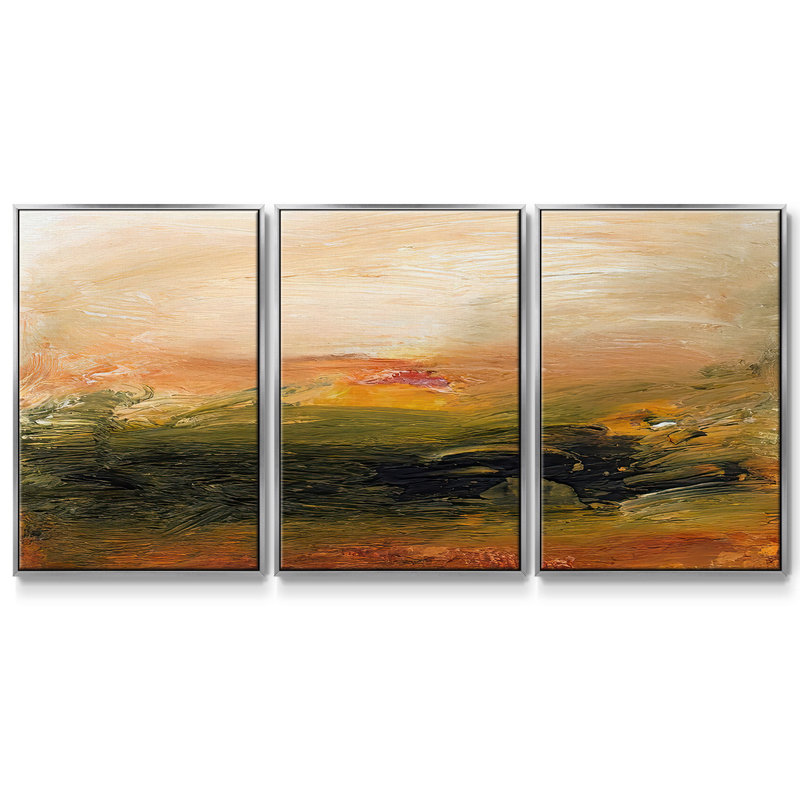Lingering Light I - Multi Piece Framed Canvas, 40" H x 78" W x 2" D, Silver